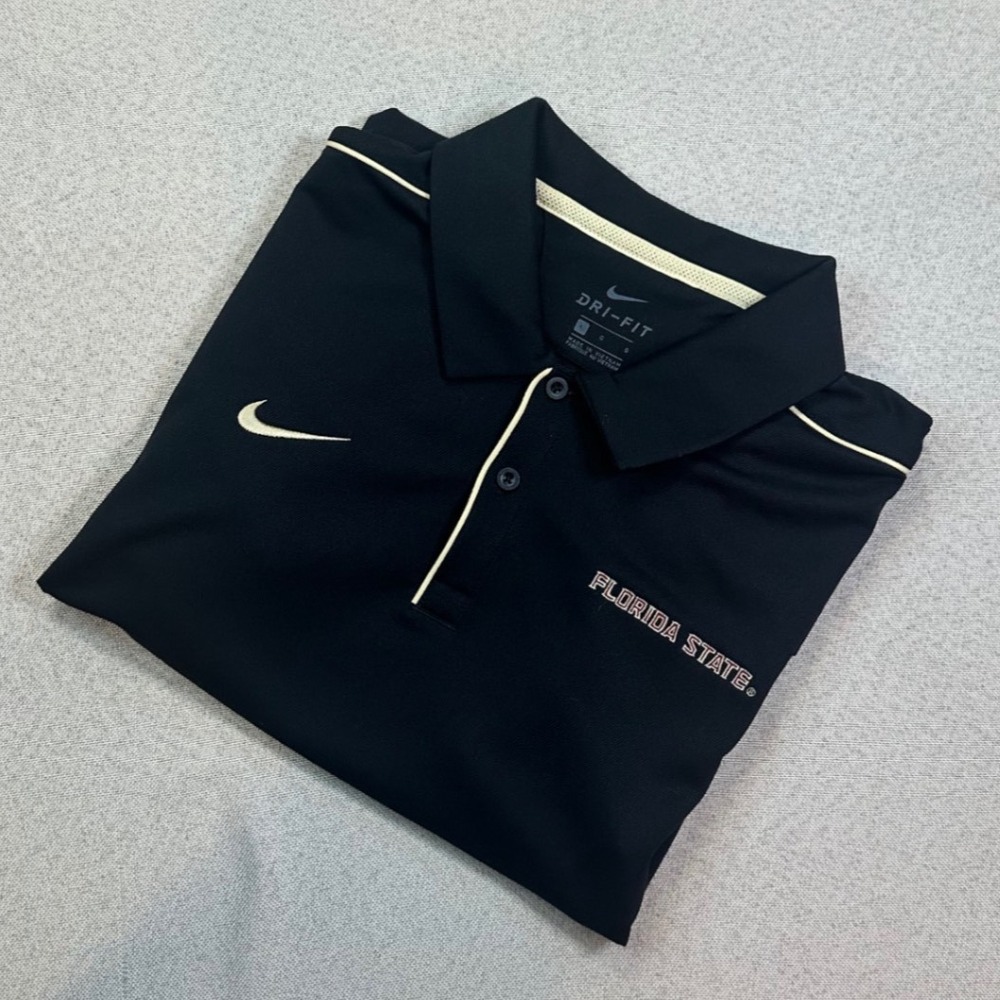 Nike Florida State Polo Mens L Black Polyester Dri-FIT FSU Seminoles AR6724-010